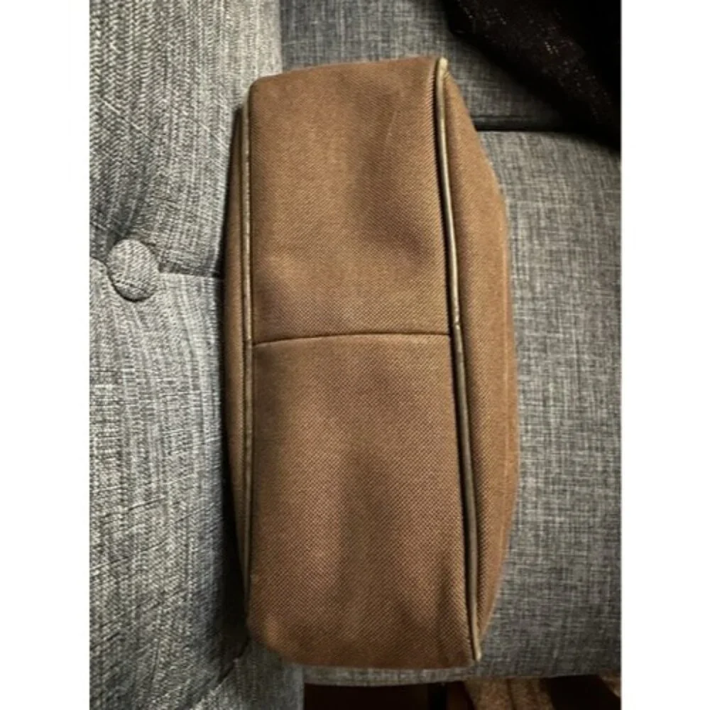Prada Canapa Messenger‎ Bag Jacquard Brown Canvas Leather With Logo Vintage